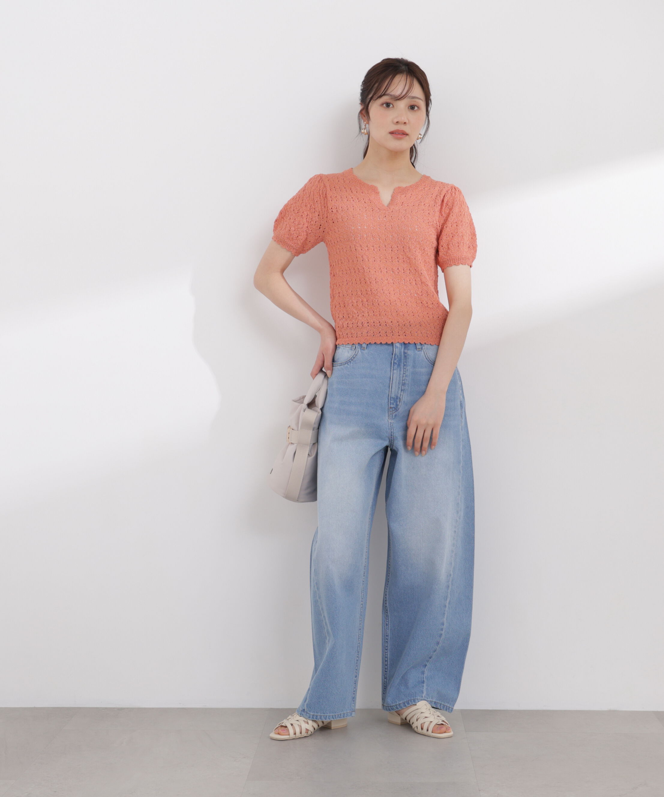 PROPORTION BODY DRESSING「ヘンリーネック透かし編みニット 26SS」|ニット・セーター|