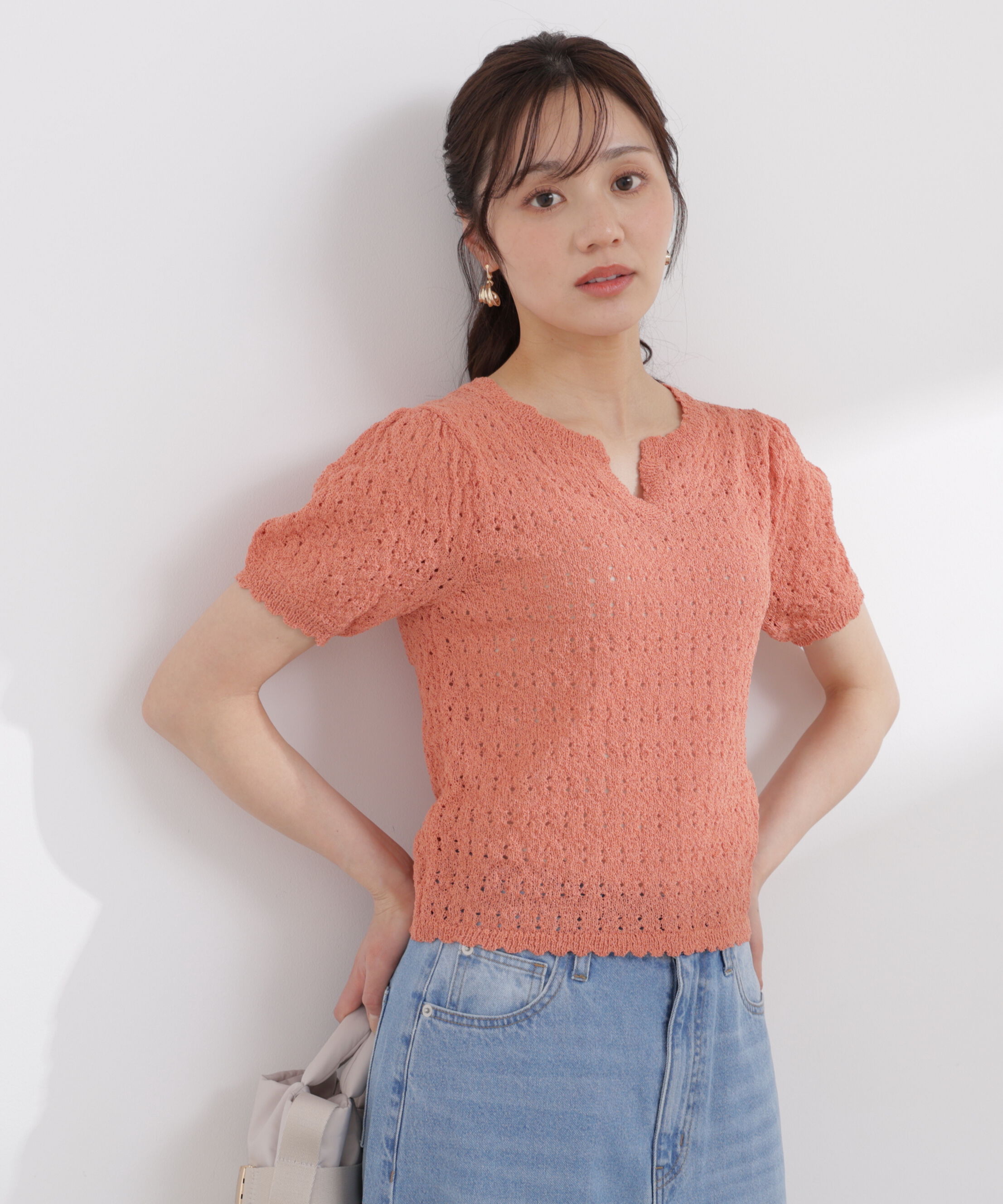 PROPORTION BODY DRESSING「ヘンリーネック透かし編みニット 26SS」|ニット・セーター|