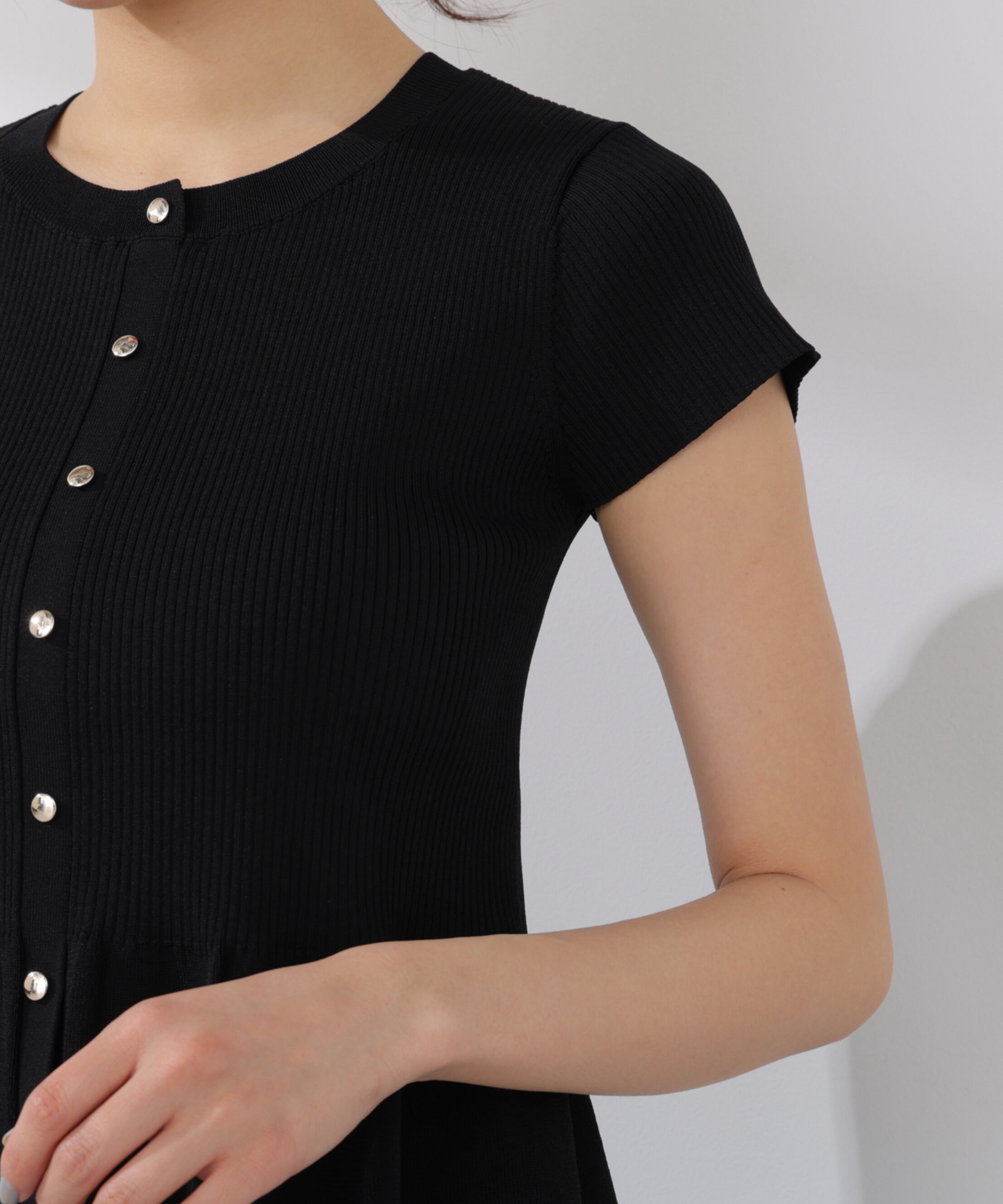 PROPORTION BODY DRESSING「ショート丈リブペプラムニット 26SS」|ニット・セーター|
