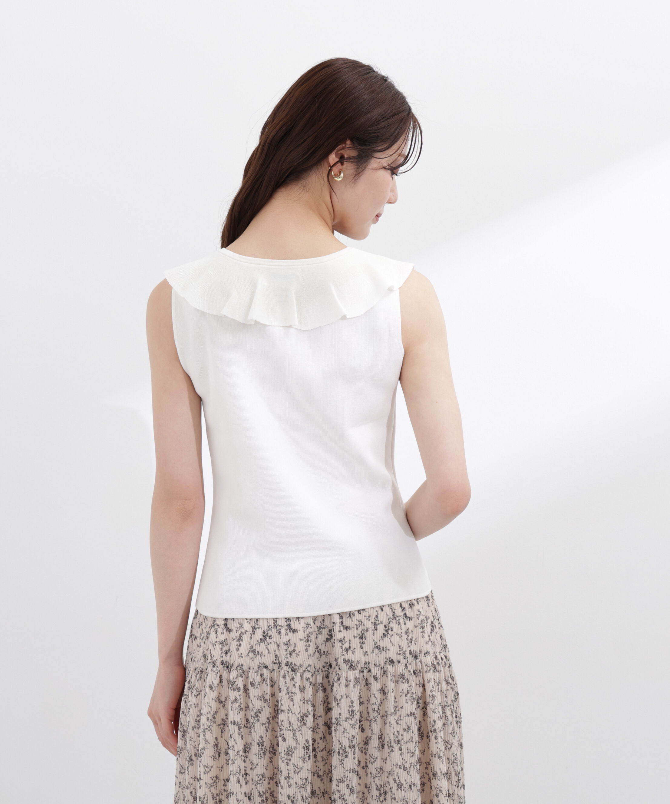 PROPORTION BODY DRESSING「＜中川紅葉さん着用＞フリルノースリーブニット」|ニット・セーター|