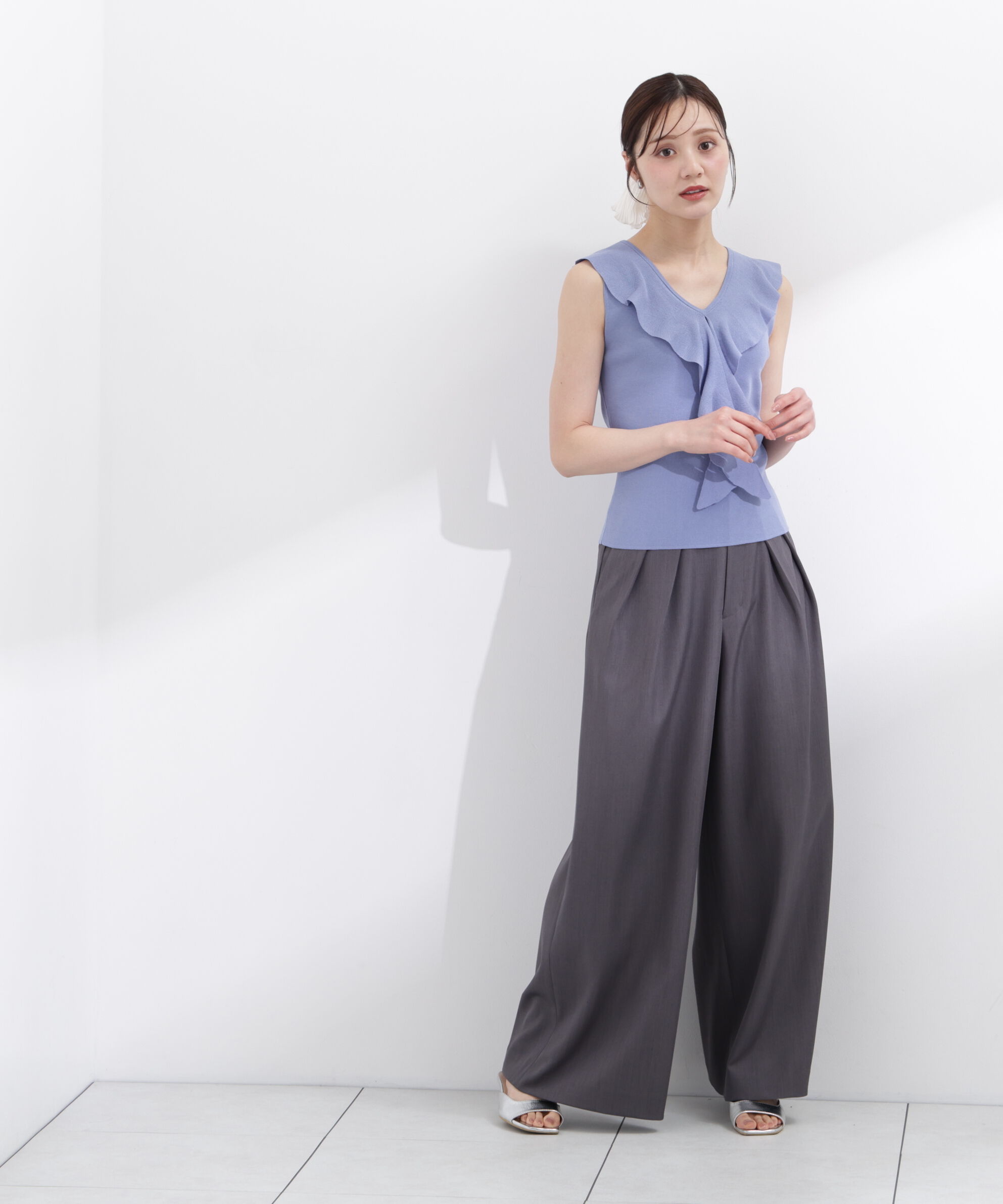 PROPORTION BODY DRESSING「＜中川紅葉さん着用＞フリルノースリーブニット」|ニット・セーター|