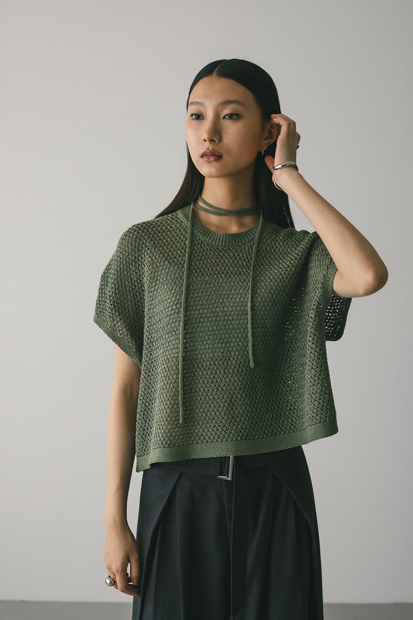 STYLEMIXER「ルーズクロシェニットトップ」|ニット・セーター|GRN