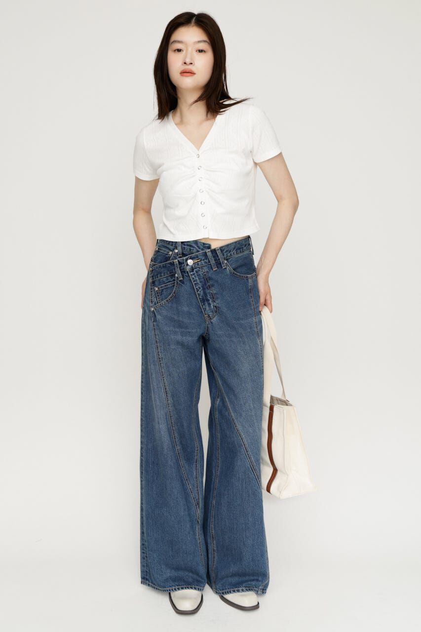 SLY「GATHER EYELET V／N カーディガン」|カーディガン|