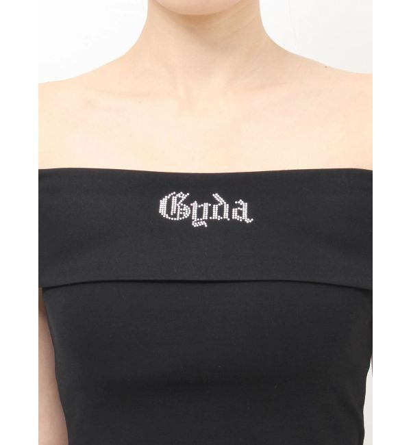 GYDA「Gyda bijouサイドラインオフショルショートTOPS」|Tシャツ・カットソー|