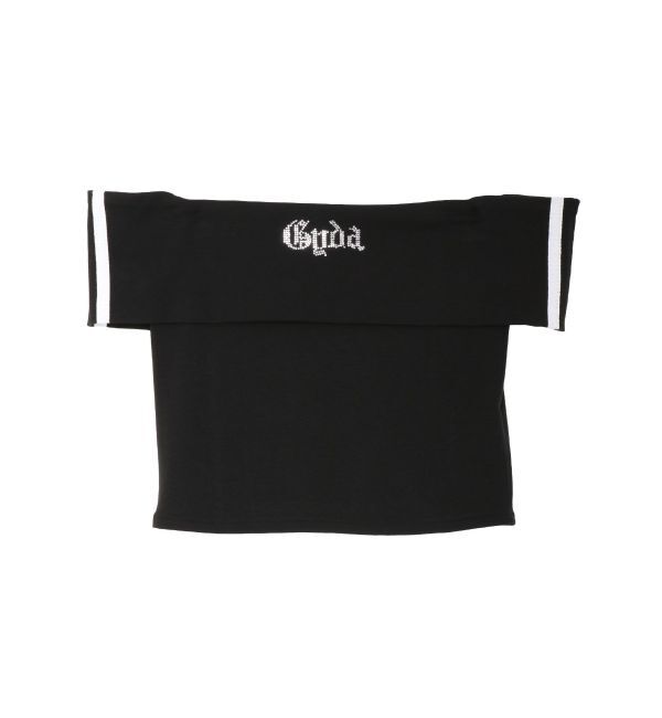 GYDA「Gyda bijouサイドラインオフショルショートTOPS」|Tシャツ・カットソー|