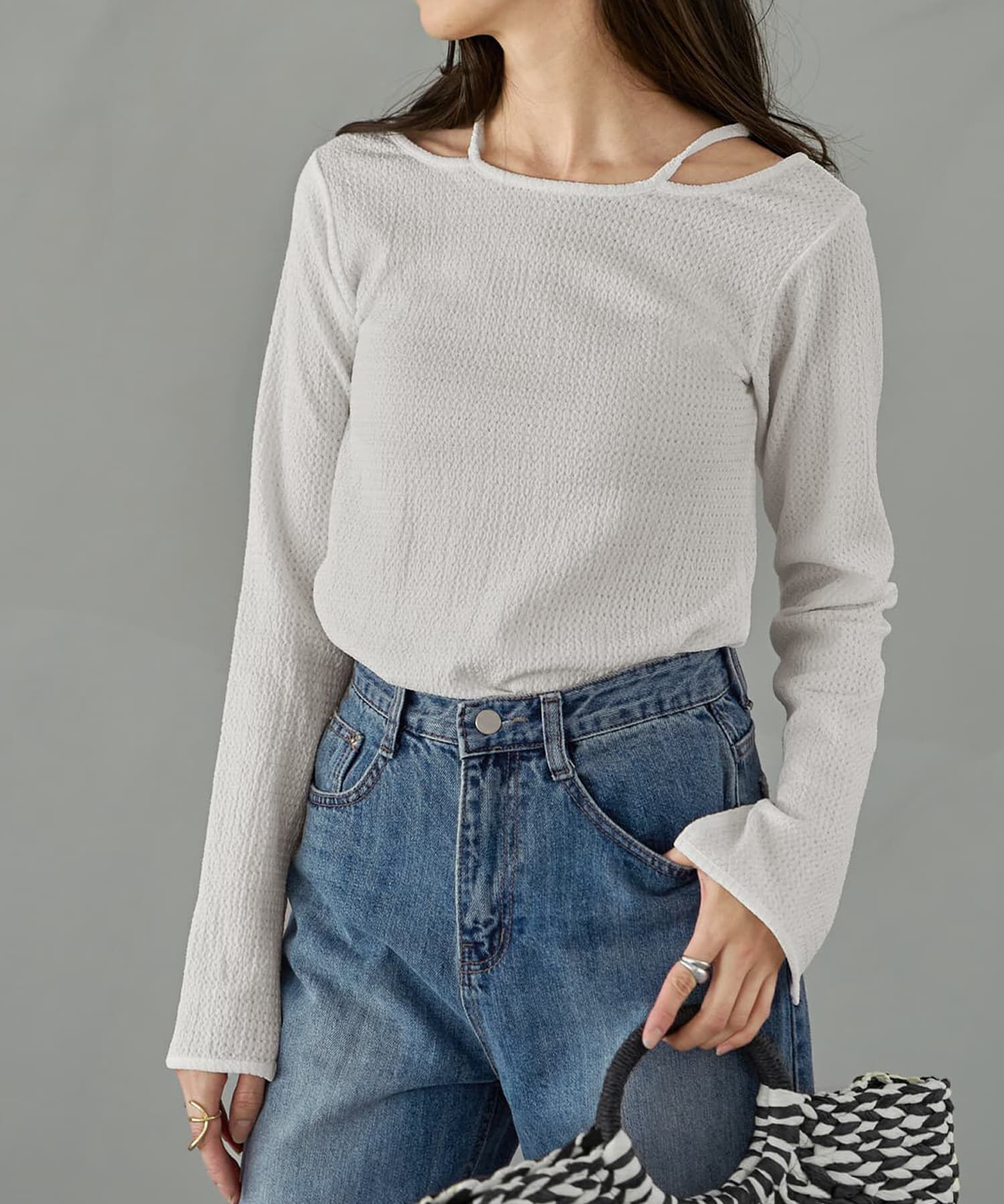 STYLE DELI「ホルターポイントラッセル編みカットソートップス」|Tシャツ・カットソー|