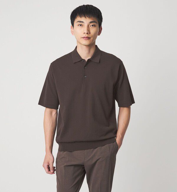 UNITED ARROWS green label relaxing「A+ プレーン 18G 半袖ニット ポロシャツ -ウォッシャブル-」|ポロシャツ|