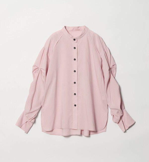 EMMEL REFINES「＜EMMEL REFINES＞EM バンドカラー ソデタック シャツ」|シャツ・ブラウス|PINK