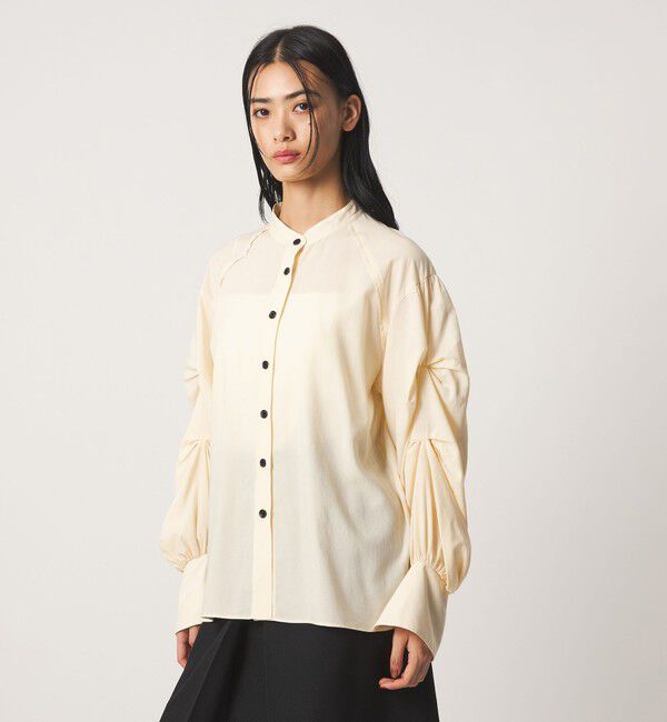 EMMEL REFINES「＜EMMEL REFINES＞EM バンドカラー ソデタック シャツ」|シャツ・ブラウス|