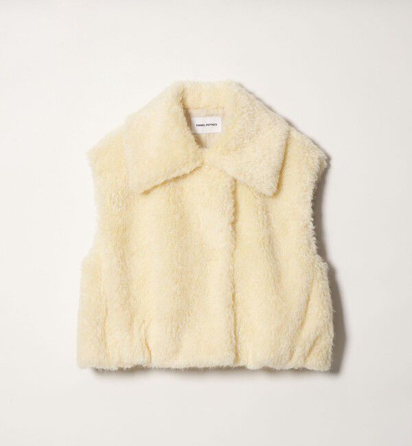 EMMEL REFINES「＜EMMEL REFINES＞EM モコモコ フェイクファー ショートベスト」|テーラードジャケット|OFF WHITE