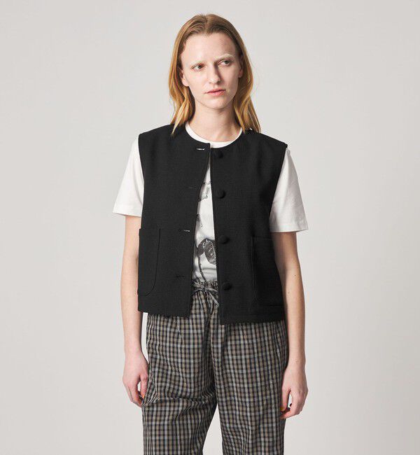 STEVEN ALAN「＜Steven Alan＞ツイードライク ベスト」|テーラードジャケット|BLACK