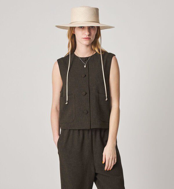 STEVEN ALAN「＜Steven Alan＞ツイードライク ベスト」|テーラードジャケット|DK.BROWN