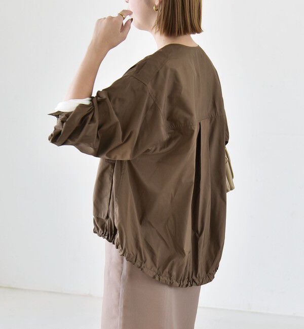 quaranciel「《予約》quaranciel:〈防水/防風/洗濯機可能〉LIMONTA EAST ノーカラー ドロスト ブルゾン」|ブルゾン・スタジャン|