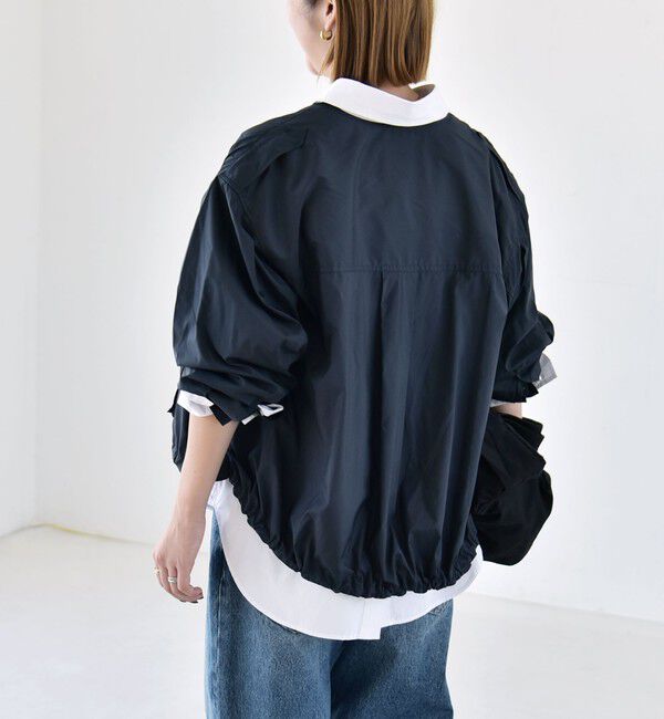 quaranciel「《予約》quaranciel:〈防水/防風/洗濯機可能〉LIMONTA EAST ノーカラー ドロスト ブルゾン」|ブルゾン・スタジャン|