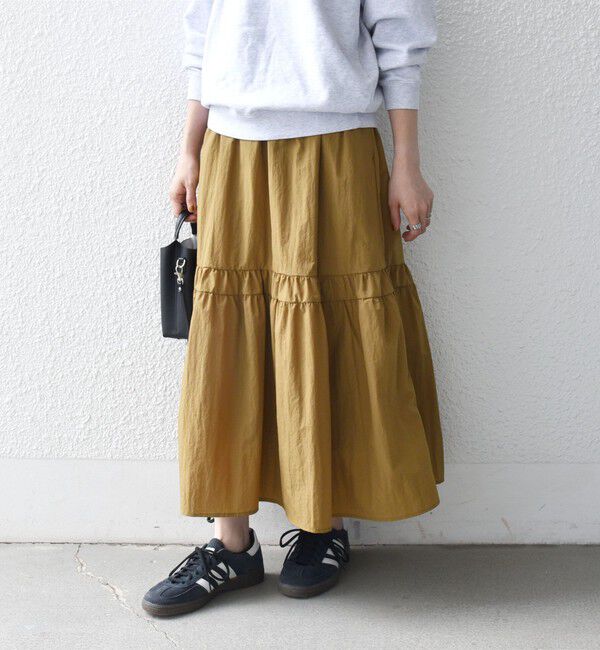 SHIPS any「《予約》SHIPS any:〈洗濯機可能〉ウエスト リブ ギャザー スカート［NAVY BLUE］」|スカート|
