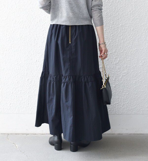 SHIPS any「《予約》SHIPS any:〈洗濯機可能〉ウエスト リブ ギャザー スカート［NAVY BLUE］」|スカート|