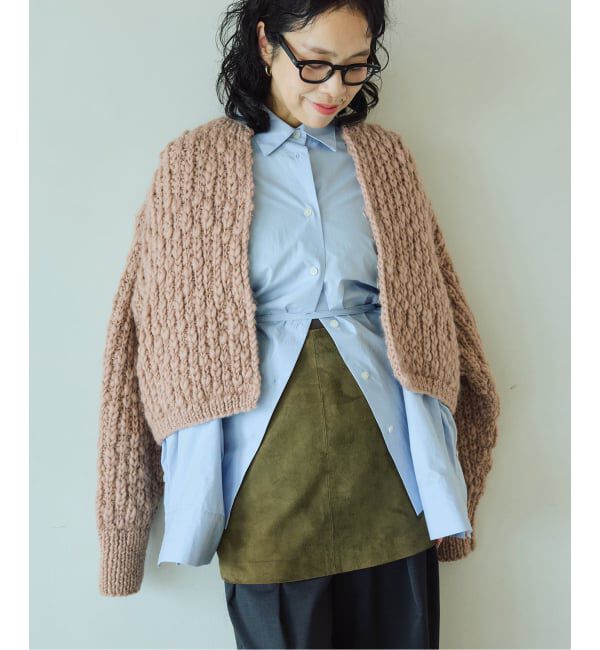IENA LA BOUCLE「《予約》IENA LA BOUCLE スラブハンドニットショートカーディガン」|カーディガン|