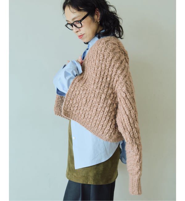 IENA LA BOUCLE「《予約》IENA LA BOUCLE スラブハンドニットショートカーディガン」|カーディガン|