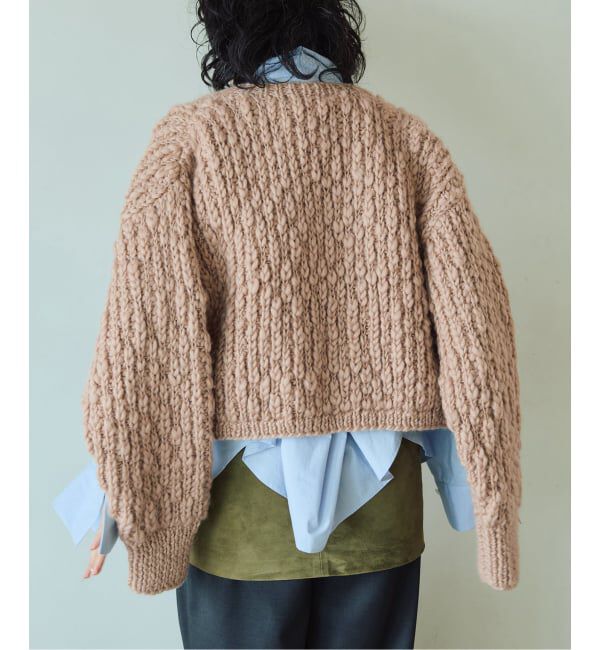 IENA LA BOUCLE「《予約》IENA LA BOUCLE スラブハンドニットショートカーディガン」|カーディガン|