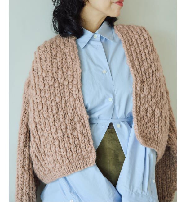 IENA LA BOUCLE「《予約》IENA LA BOUCLE スラブハンドニットショートカーディガン」|カーディガン|