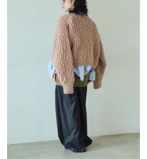 IENA LA BOUCLE「《予約》IENA LA BOUCLE スラブハンドニットショートカーディガン」|カーディガン|