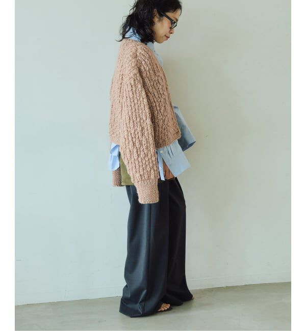 IENA LA BOUCLE「《予約》IENA LA BOUCLE スラブハンドニットショートカーディガン」|カーディガン|