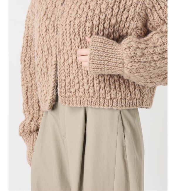 IENA LA BOUCLE「《予約》IENA LA BOUCLE スラブハンドニットショートカーディガン」|カーディガン|