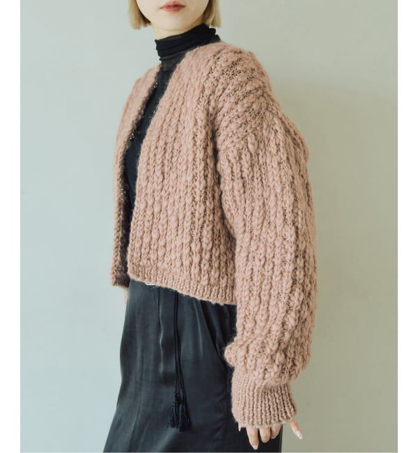 IENA LA BOUCLE「《予約》IENA LA BOUCLE スラブハンドニットショートカーディガン」|カーディガン|