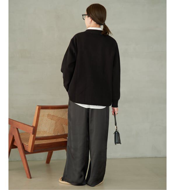 SLOBE IENA「《WEB限定カラーあり/追加予約》サガラ刺繍スエットライクニットカーディガン」|カーディガン|