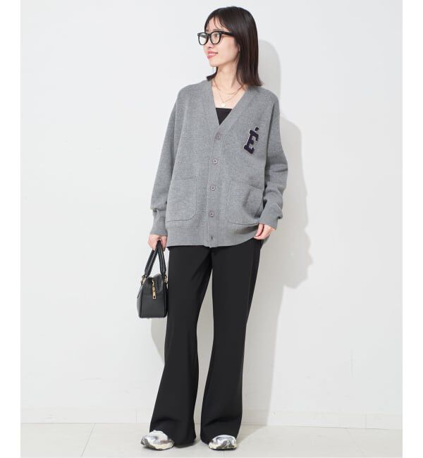 SLOBE IENA「《WEB限定カラーあり/追加予約》サガラ刺繍スエットライクニットカーディガン」|カーディガン|