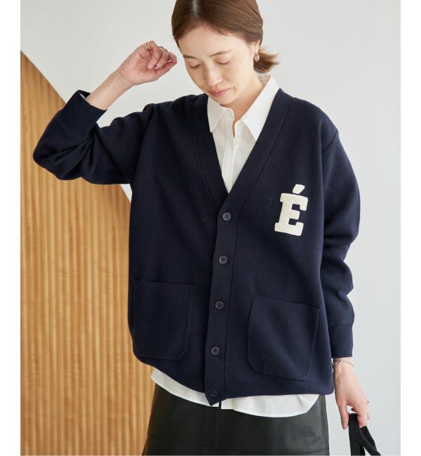 SLOBE IENA「《WEB限定カラーあり/追加予約》サガラ刺繍スエットライクニットカーディガン」|カーディガン|