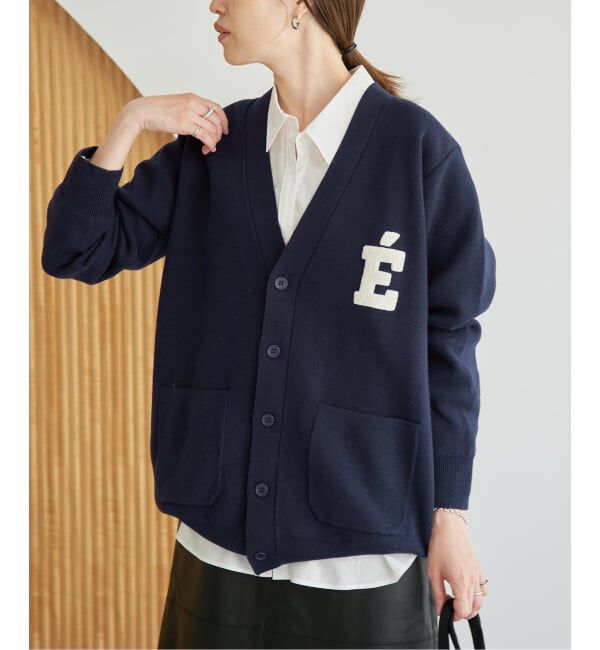 SLOBE IENA「《WEB限定カラーあり/追加予約》サガラ刺繍スエットライクニットカーディガン」|カーディガン|