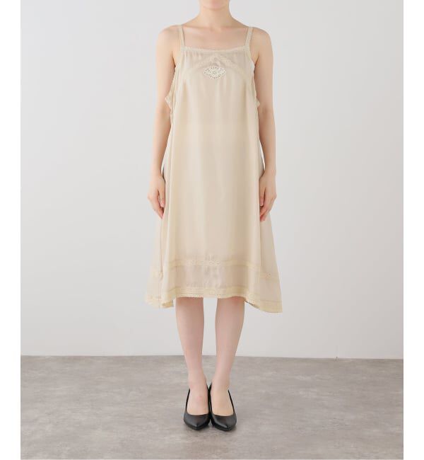 SLOBE IENA「ARCHIVE STANCE/アーカイブスタンス レースキャミソール CUPRO LACE SLIP DRES」|ワンピース|ベージュ
