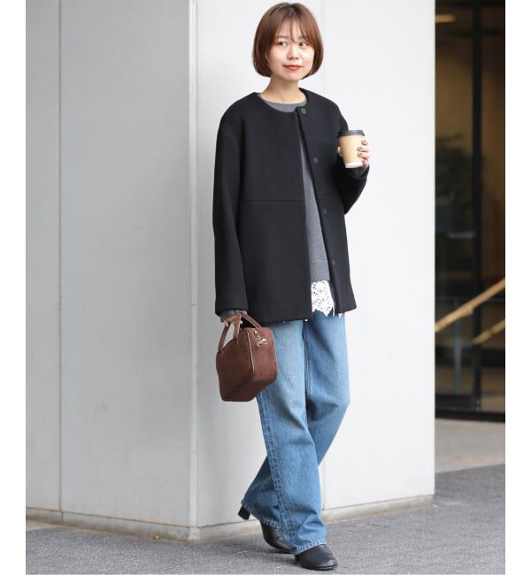 JOURNAL STANDARD relume「《追加予約 / 新色》スーパーファインビーバークルーネックコート」|ノーカラーコート|