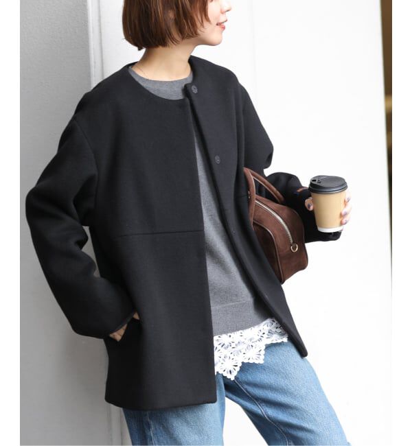 JOURNAL STANDARD relume「《追加予約 / 新色》スーパーファインビーバークルーネックコート」|ノーカラーコート|