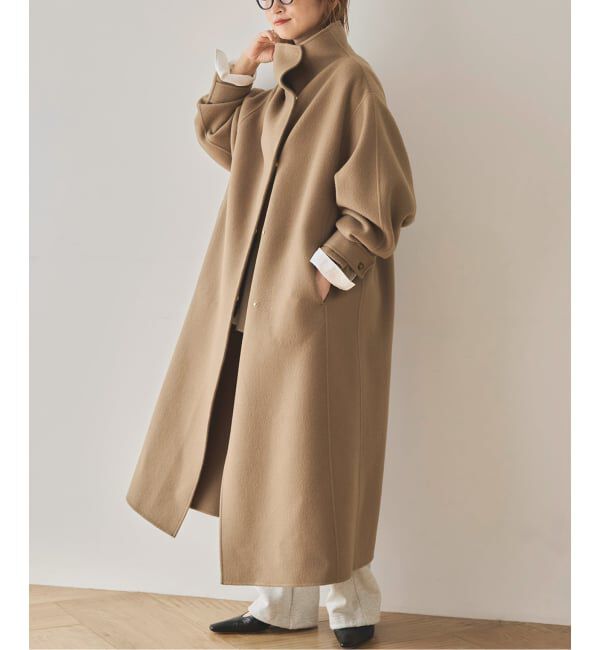 Spick and Span「《WEB限定 / 追加予約》ビーバーニュアンスカラーオーバーコート」|ノーカラーコート|