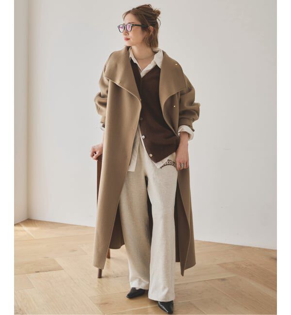 Spick and Span「《WEB限定 / 追加予約》ビーバーニュアンスカラーオーバーコート」|ノーカラーコート|