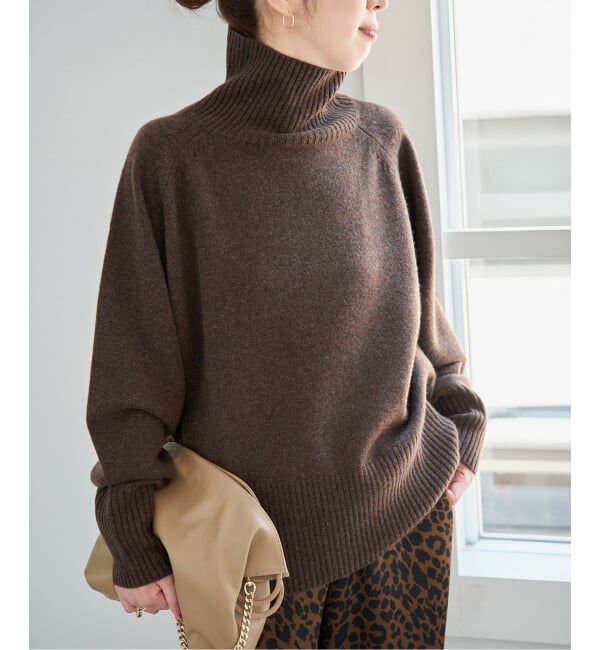 Spick and Span「《予約》ウールカシミヤハイネックプルオーバー」|ニット・セーター|ブラウン
