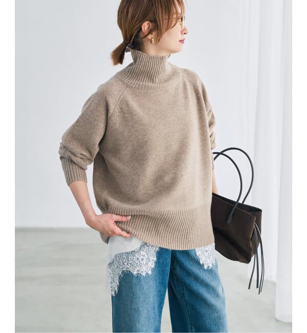 Spick and Span「《予約》ウールカシミヤハイネックプルオーバー」|ニット・セーター|ベージュ A