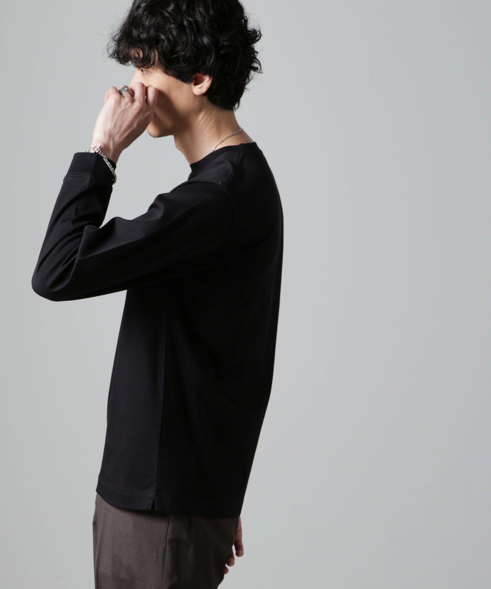 NANO universe「アンチスメルクルーネックTシャツ 長袖」|Tシャツ・カットソー|