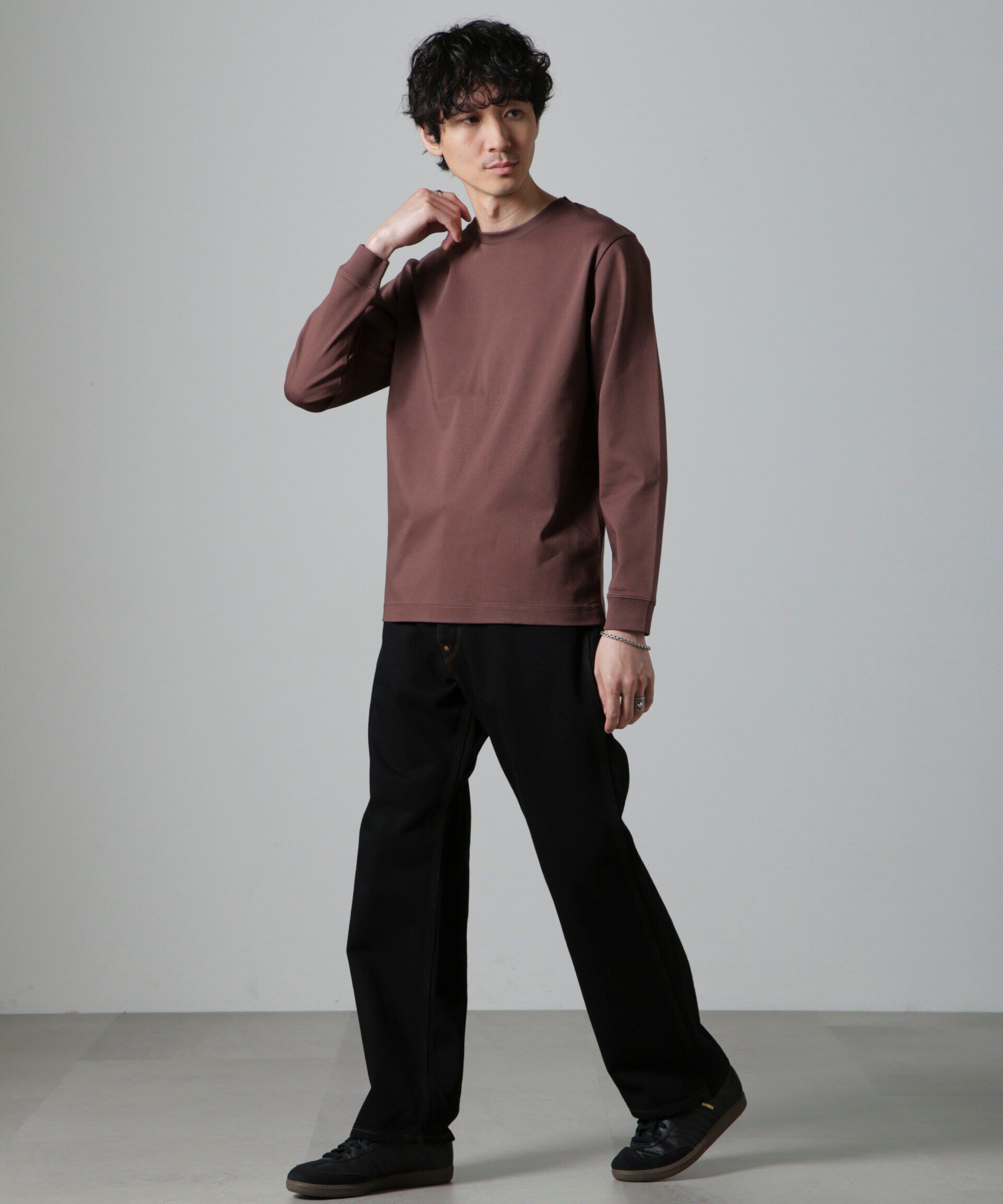NANO universe「アンチスメルクルーネックTシャツ 長袖」|Tシャツ・カットソー|