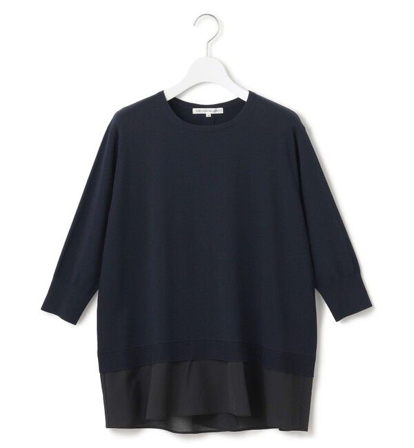23区「【洗える】レーヨンポリエステルストレッチ シャツコンビ ニット」|ニット・セーター|