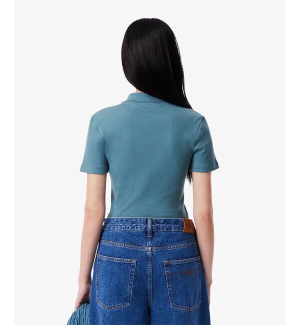 LACOSTE「タイトフィットリブニットポロシャツ」|ポロシャツ|