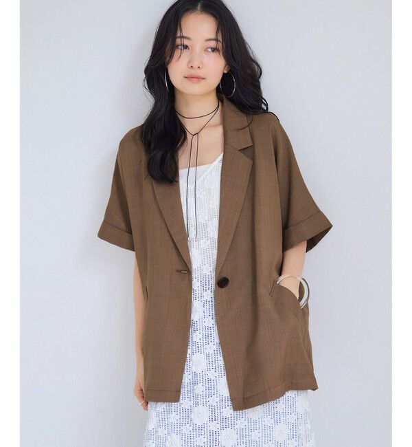 VIS「Light Airyシングルドルマンサマージャケット/UVケア・接触冷感・吸水速乾」|テーラードジャケット|