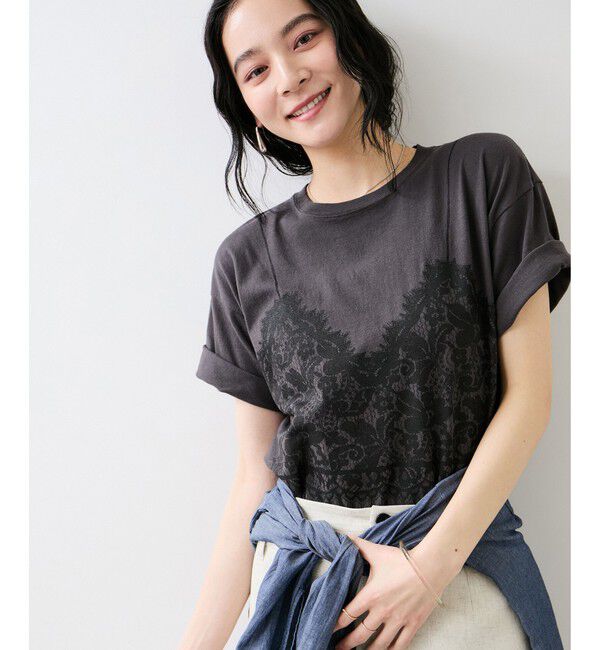 VIS「トロンプルイユプリントTシャツ」|Tシャツ・カットソー|