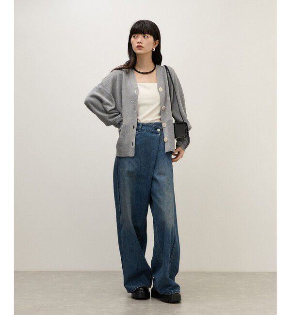 ADAM ET ROPE'「【WEB限定】フリルスリーブカーディガン」|カーディガン|