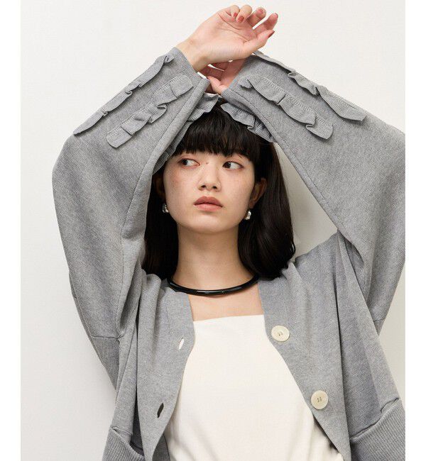 ADAM ET ROPE'「【WEB限定】フリルスリーブカーディガン」|カーディガン|