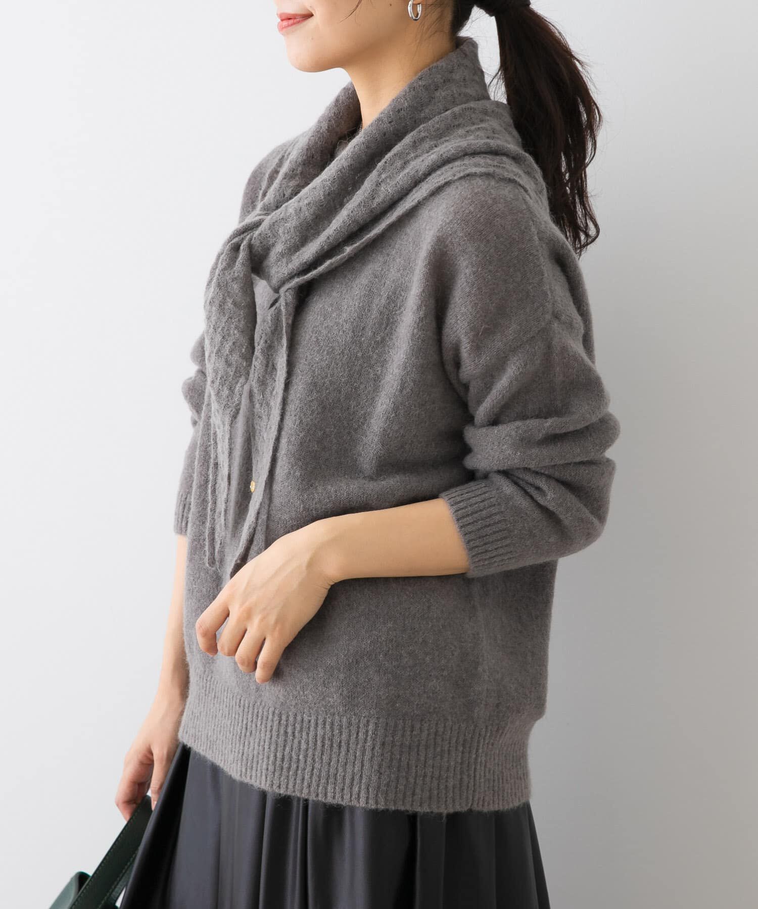 URBAN RESEARCH ROSSO「F by ROSSO　ヘアリーニットプルオーバー+ニットスカーフ」|ニット・セーター|