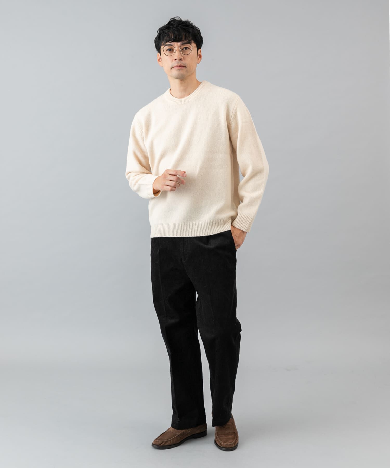 URBAN RESEARCH ROSSO「『XLサイズあり』シェットランドウールクルーネックニット」|ニット・セーター|