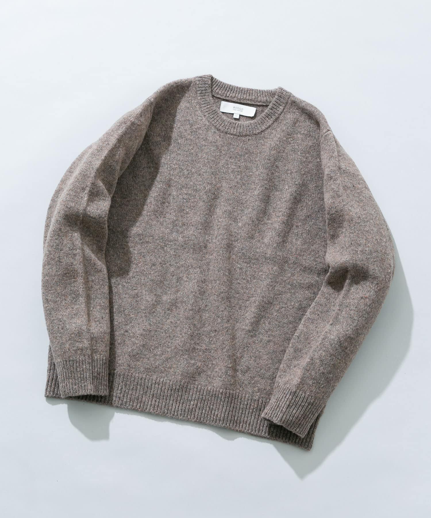 URBAN RESEARCH ROSSO「『XLサイズあり』シェットランドウールクルーネックニット」|ニット・セーター|グレー系その他